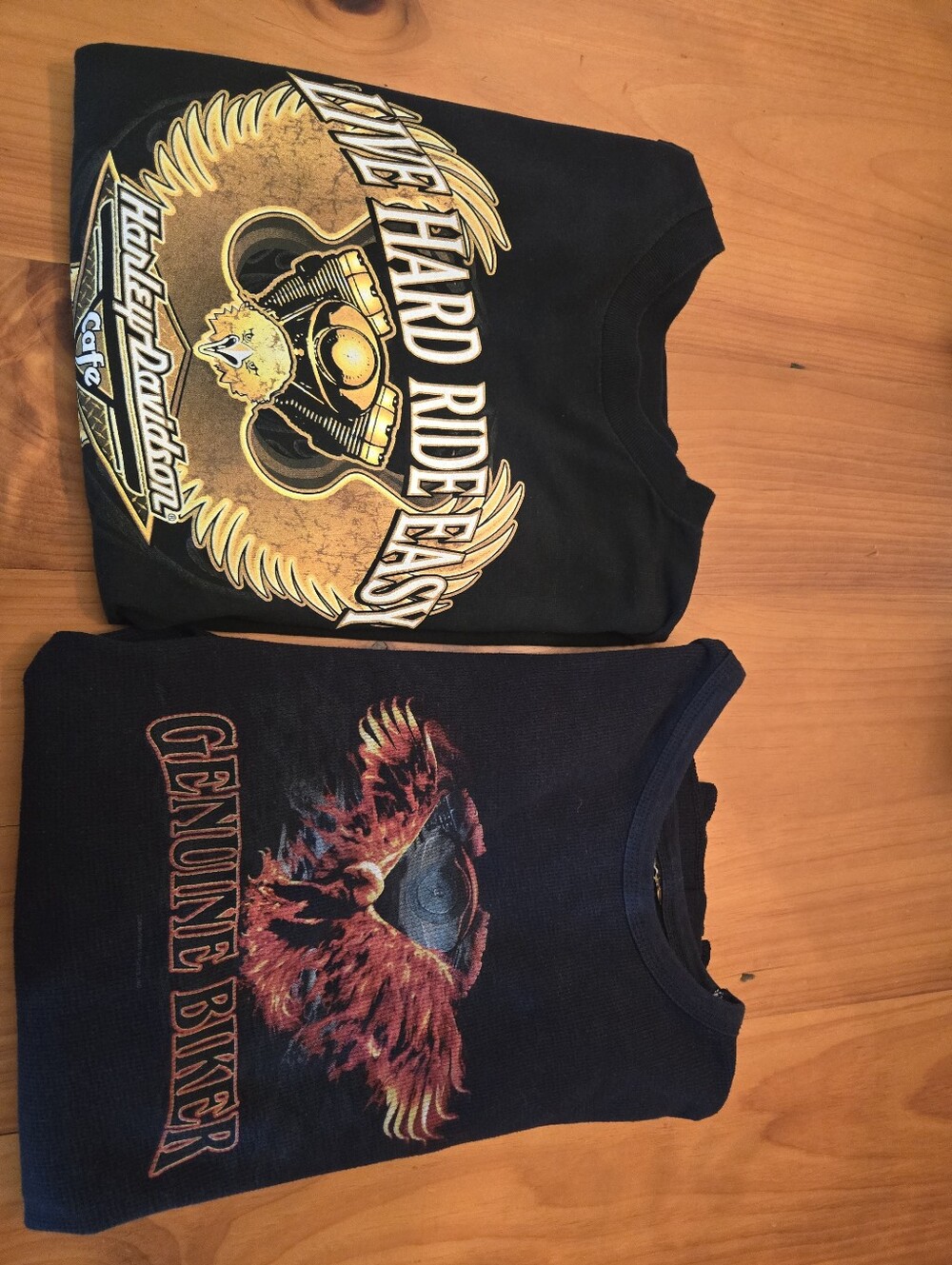 Harley-Davidson Black Tee with Yellow Gold Engine Crest
